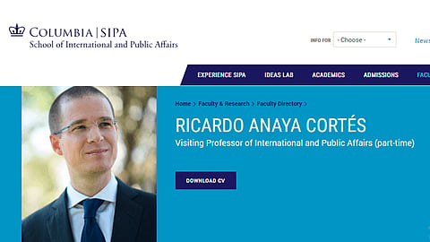 Anaya Cortés será profesor en la Universidad de Columbia (Foto: captura de pantalla)