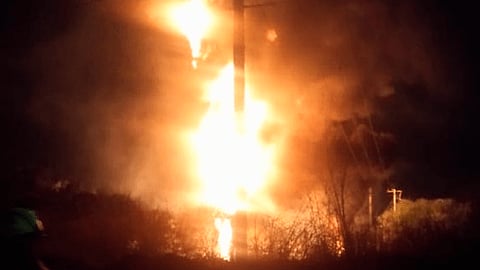 La explosión ocurrió el sábado por la noche (Foto: @Proteccion_leon)
