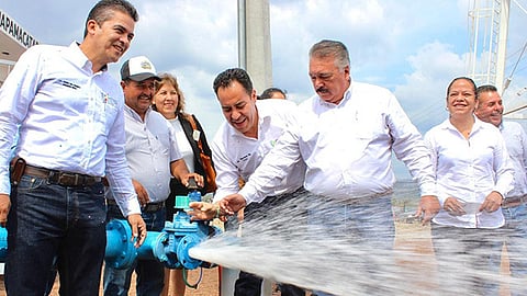 Inauguró el pozo de agua potable de la comunidad de Guapamacataro Torre Blanca en Maravatío (Foto Cortesía)