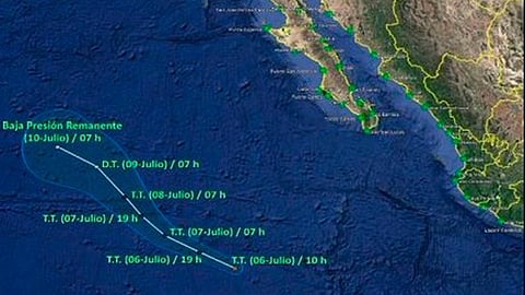 Cosme presenta vientos máximos sostenidos de 85 km/h (Foto: @CNPC_MX)