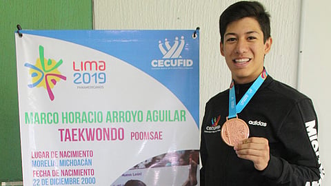 Marco Arroyo reconoció a todos aquellos que han aportado algo para que él pueda ser ahora un orgulloso medallista Panamericano (Foto Cortesía)