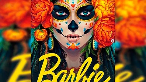 Barbie decidió pintarse la cara como Catrina (Foto: Instagram @dolliemystic)
