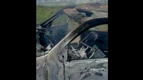 Un video que circula en las redes se puede observar una camioneta calcinada  (Foto: captura de pantalla)
