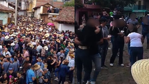 Contrario a toda recomendación sanitaria y con la anuencia del gobierno local, hombres y mujeres se congregaron (Foto: Cortesía)
