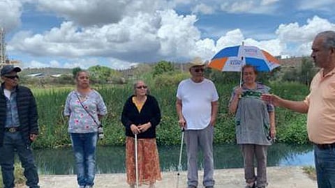 Rubén del Río Alonso, líder del antorchismo indicó que esta presa surte el 30 por ciento del agua a la ciudad de Morelia (Foto Cortesía) 