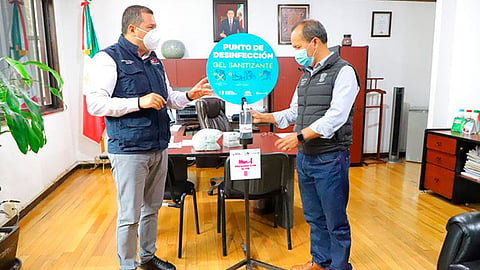 La finalidad es reforzar las medidas sanitarias por Covid-19, en las dependencias del Gobierno del Estado (Foto Cortesía) 