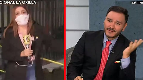 El camarógrafo resultó con un golpe en la rodilla izquierda (Foto: captura/@telediario)
