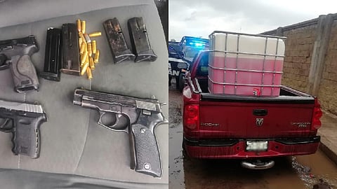 Tras una inspección, policías localizaron las armas (Foto: cortesía)