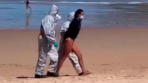 Testigos mencionaron que la mujer intentó escapar (Foto: captura de video/ @MrMoyesRs)