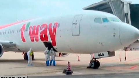 El primer vuelo vino de Seúl, Corea del Sur (Foto: captura de video YTB @Azucena Uresti)