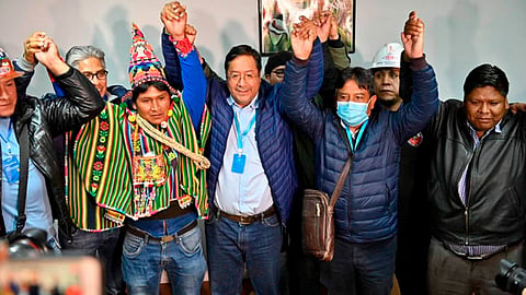 "Recuperamos la democracia...", señaló Arce (Foto: @LuchoXBolivia)