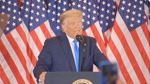 En distintas publicaciones, Trump señala fraude en las elecciones (Fotograma/@TeamTrump)
