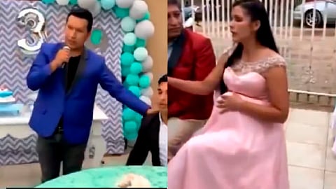 En un momento de la fiesta el hombre revela ante todos sus invitados el engaño de su esposa (Foto: captura FB/ Alejandro Del Real)