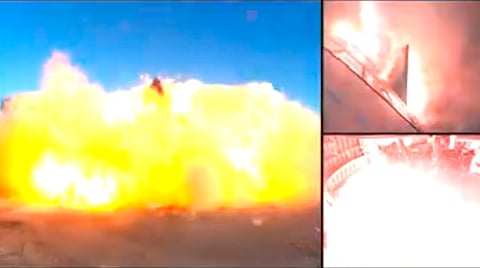 A pesar de la explosión, Musk consideró que el vuelo de prueba resultó exitoso (Foto Twitter: captura de pantalla/@SpaceX
)