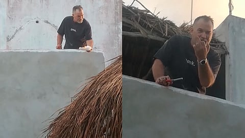 Cuando la policía llegó, el hombre estadounidense se refugió en su casa (Foto FB: Yanely Flamenco)
