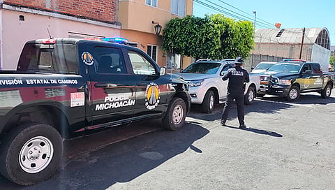 La Policía Michoacán refuerzan las labores de patrullaje y recorridos de vigilancia en el Estado (Foto Cortesía) 