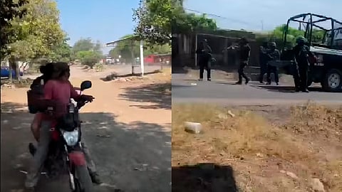 Elementos de seguridad montaron un operativo para buscar a los gatilleros en la región (Foto FB: captura de video/Resistencia Civil Apatzingán)