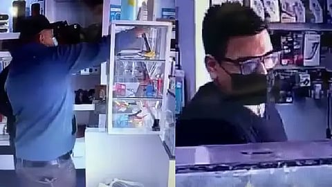 El asalto quedó captado por una cámara de seguridad del negocio (Foto: Cortesía)