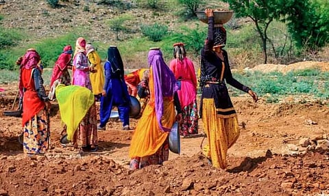 Women doing labour under MNREGA. Photo Credit- Google