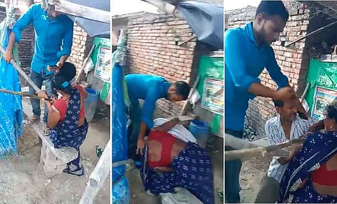 मजदूरी का पैसा मांगने पर दुकानदार ने की दलित दंपति की पिटाई [फोटो साभर- ट्विटर]