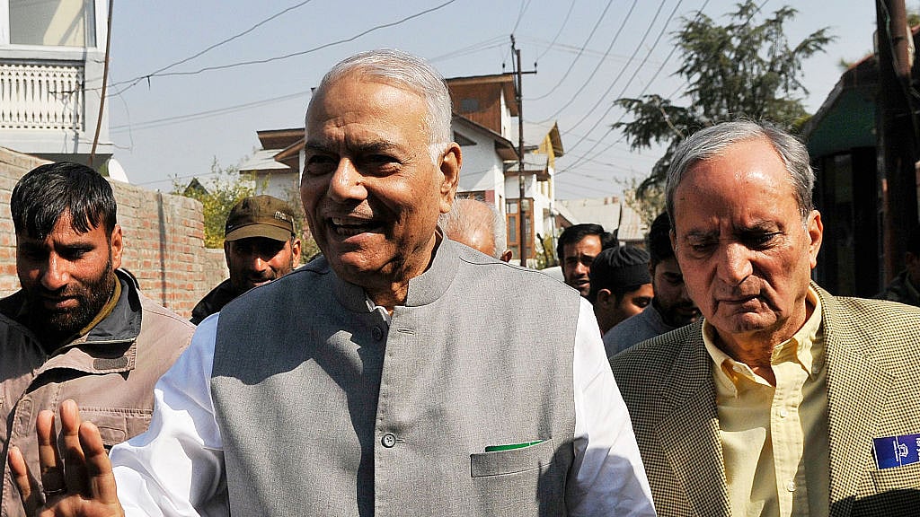 Former EAM and senior BJP leader Yashwant Sinha in Srinagar, on October 25, 2016