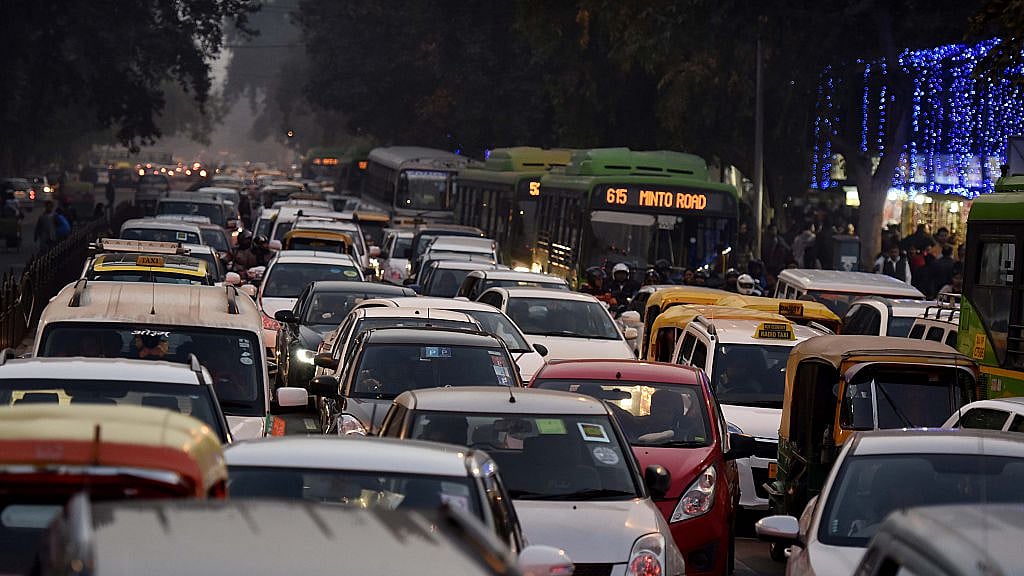 File photo of a traffic-clogged road in New Delhi’s Connaught Place. After the Supreme Court order on Wednesday, all new vehicles to be sold in India from April 1 will have to meet the Bharat Stage-IV emission norm standards