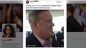 Watch: Shree asking Spicer how it feels to work for a ‘fascist’