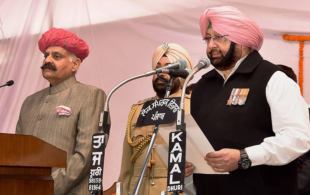 Captain Amarinder Singh takes charge in Punjab