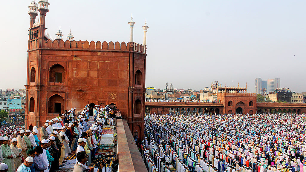 Muslims offering namaz at the Jama Masjid on the occasion of Eid-ul-Fitr in New Delhi (Representative Photo)