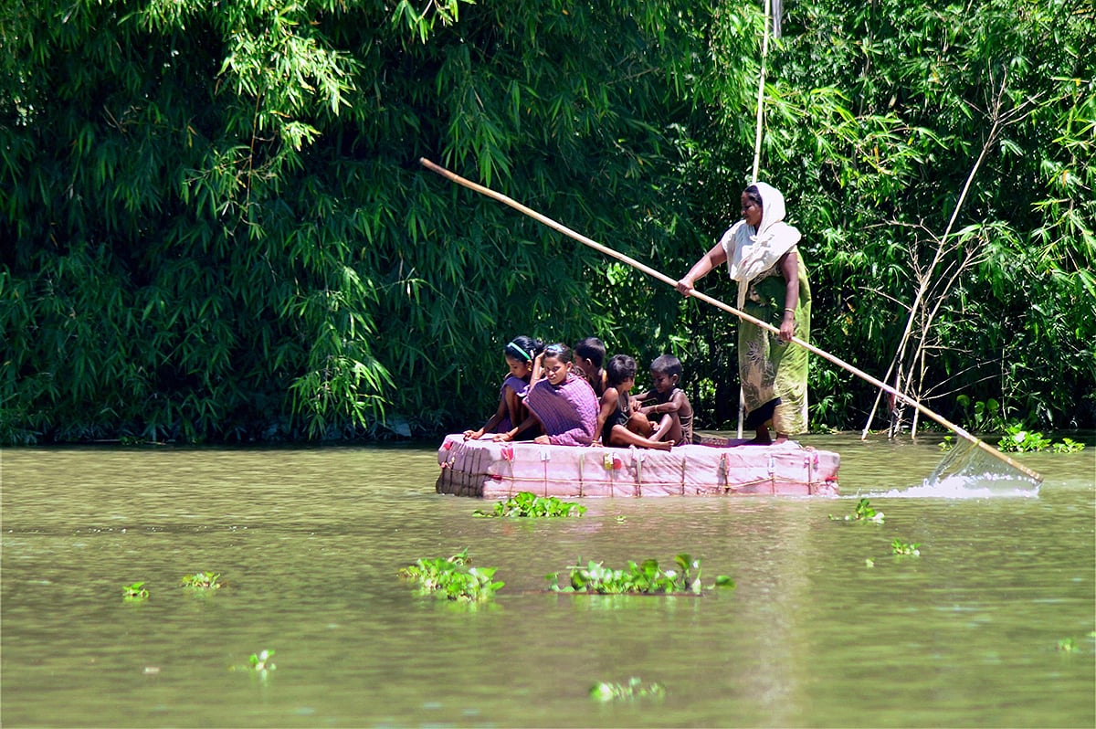 The spread of the Assam flood, leave 4.2 lakh people stranded