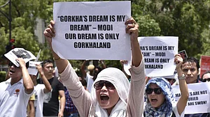Leaderless Gorkha protesters deny China support