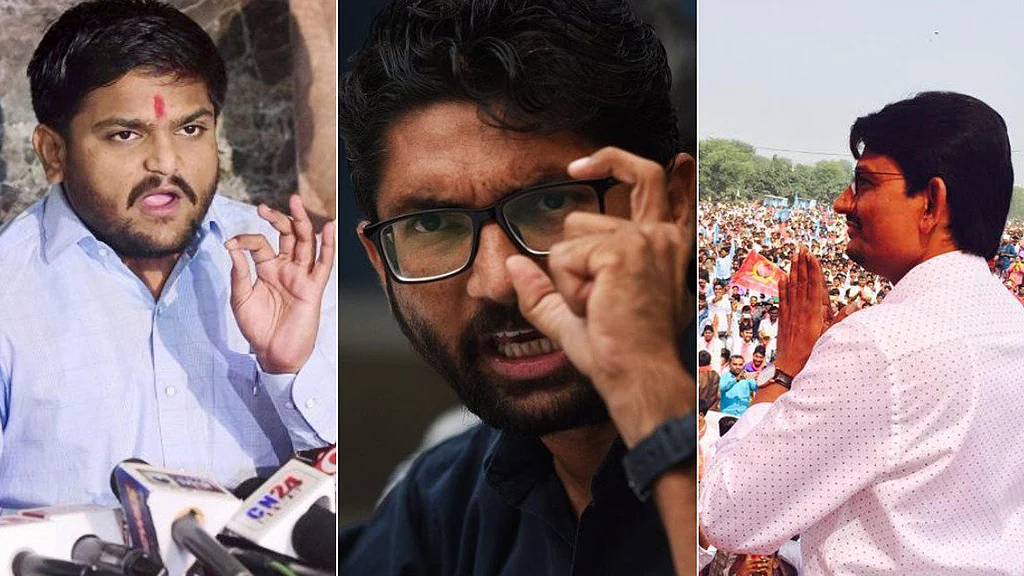 File photo of Hardik Patel, Jignesh Mevani and Alpesh Thakore (Photo courtesy: Twitter)