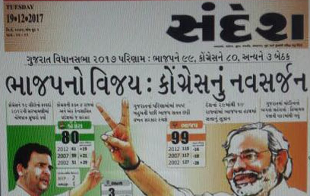 Gujarati newspapers hail resurgence of Congress, credit Rahul Gandhi