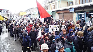 Protest in Kargil against Netanyahu’s India visit