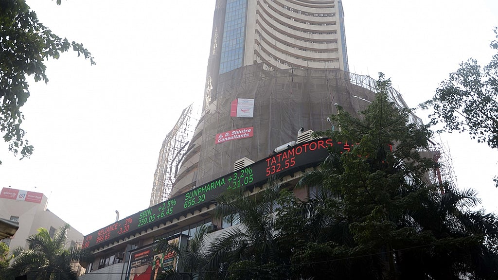File photo of the Bombay Stock Exchange at Dalal Street, Mumbai