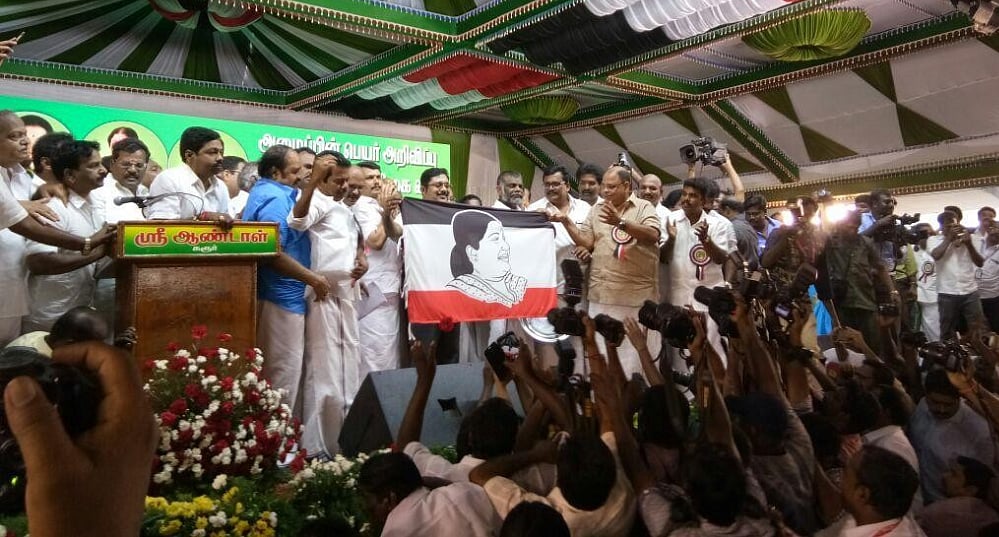 Dhinakaran launches new party AMMK, unveils party flag with Jayalalithaa’s image