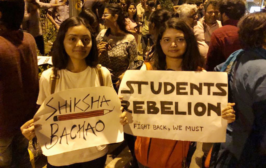 Delhi Police and JNU students trade charges and videos
