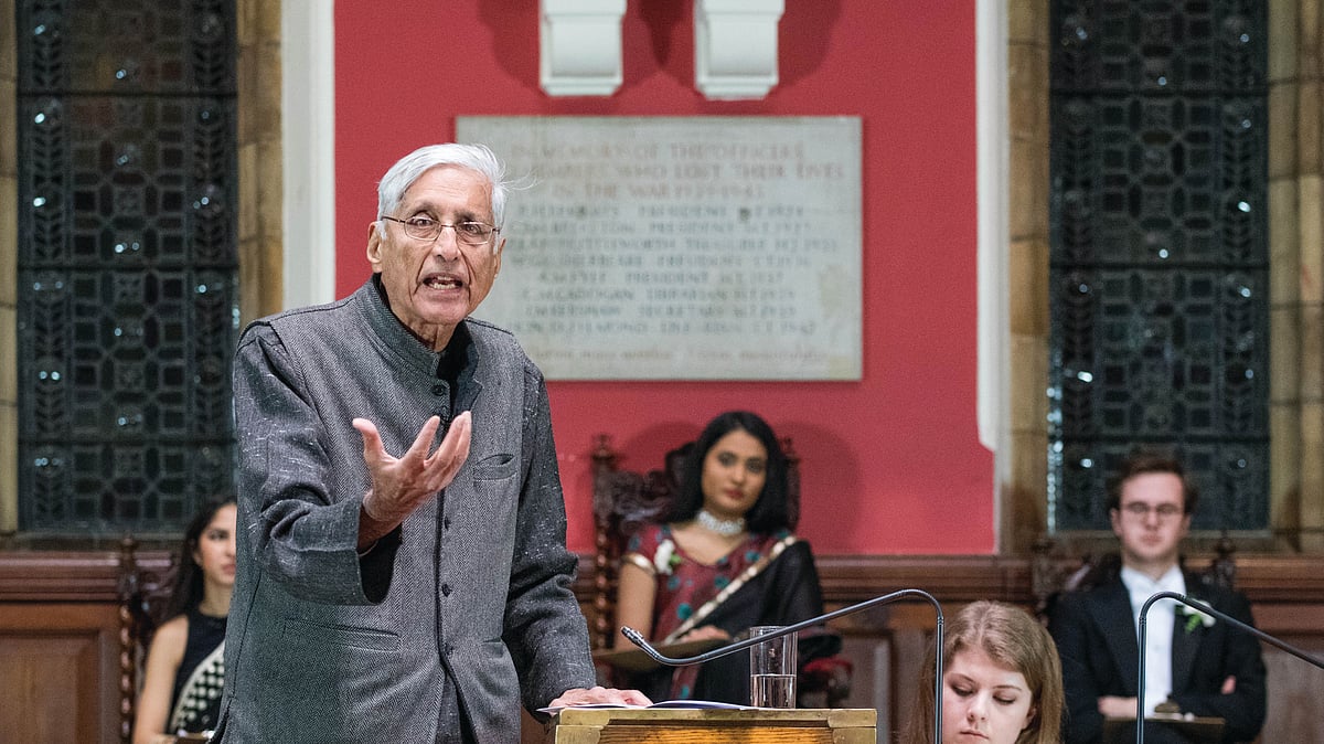 Professor Rajmohan Gandhi at the Oxford Debate