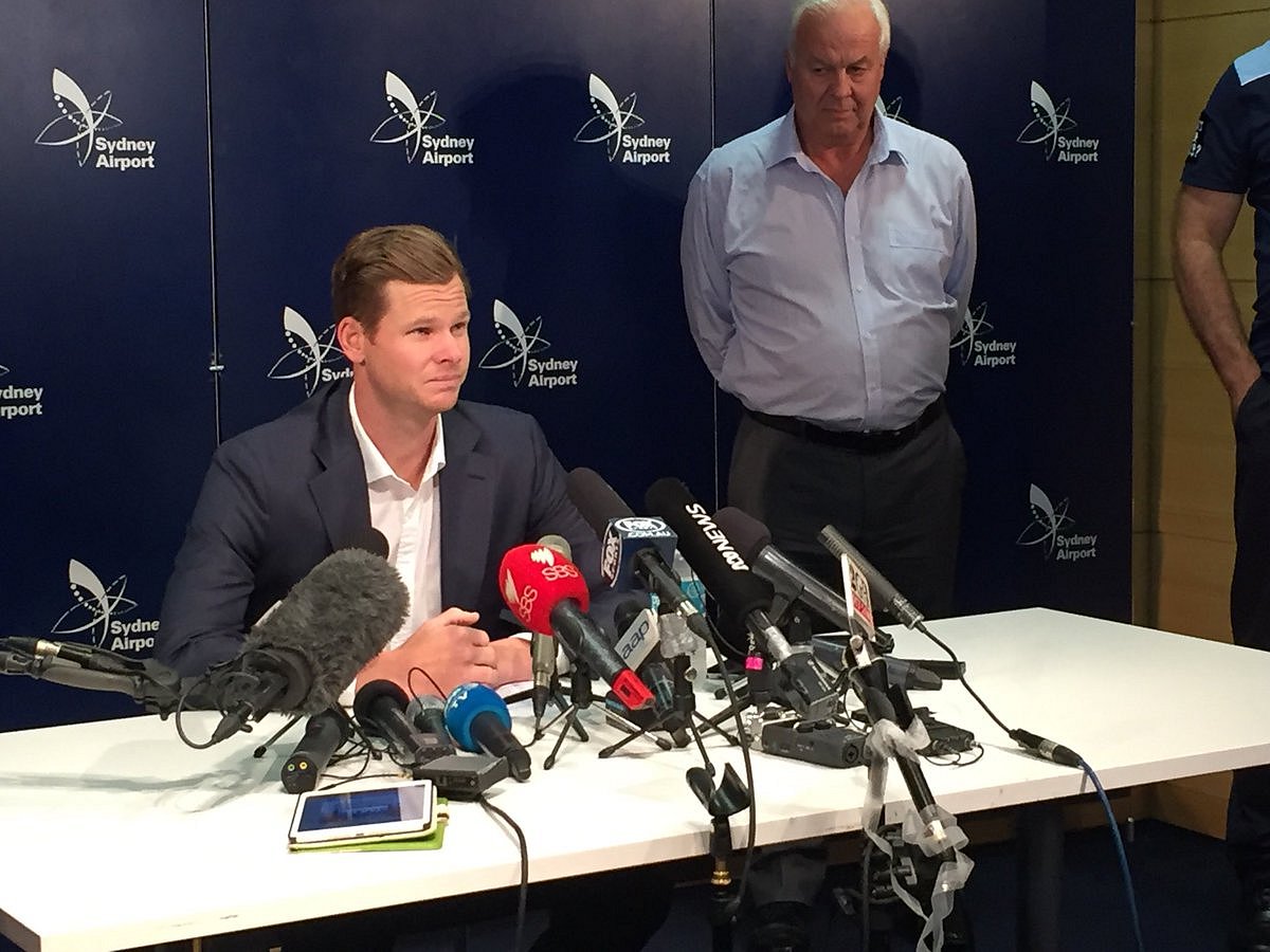 Ball-tampering scandal: Steve Smith apologises after returning to Australia