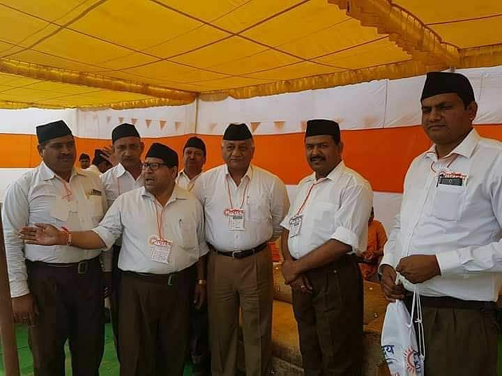 After olive green, former Army Chief Gen VK Singh dons RSS uniform