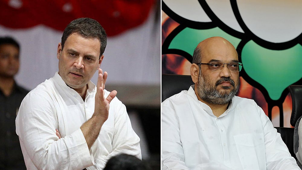 Rahul Gandhi (left) set to appear in UP court in defamation case lodged over comments on Amit Shah (right). (photos: INCIndia/X ; Vipin Kumar/Hindustan Times via Getty Images)