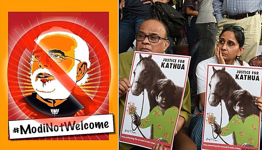 Kathua-Unnao protests to follow Prime Minister Modi to London