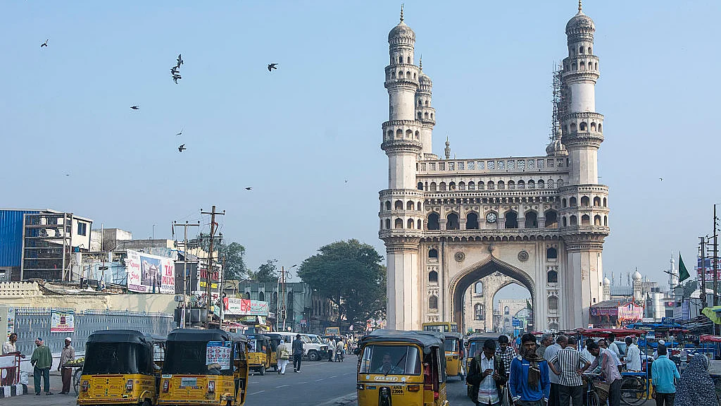 File photo of Hyderabad’s iconic Charminar (Photo by Thierry Falise/LightRocket via Getty Images)