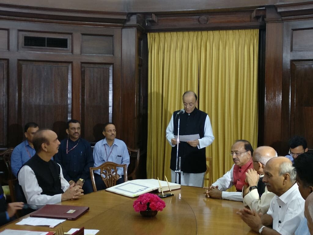 Jaitley takes oath as Rajya Sabha member for new term