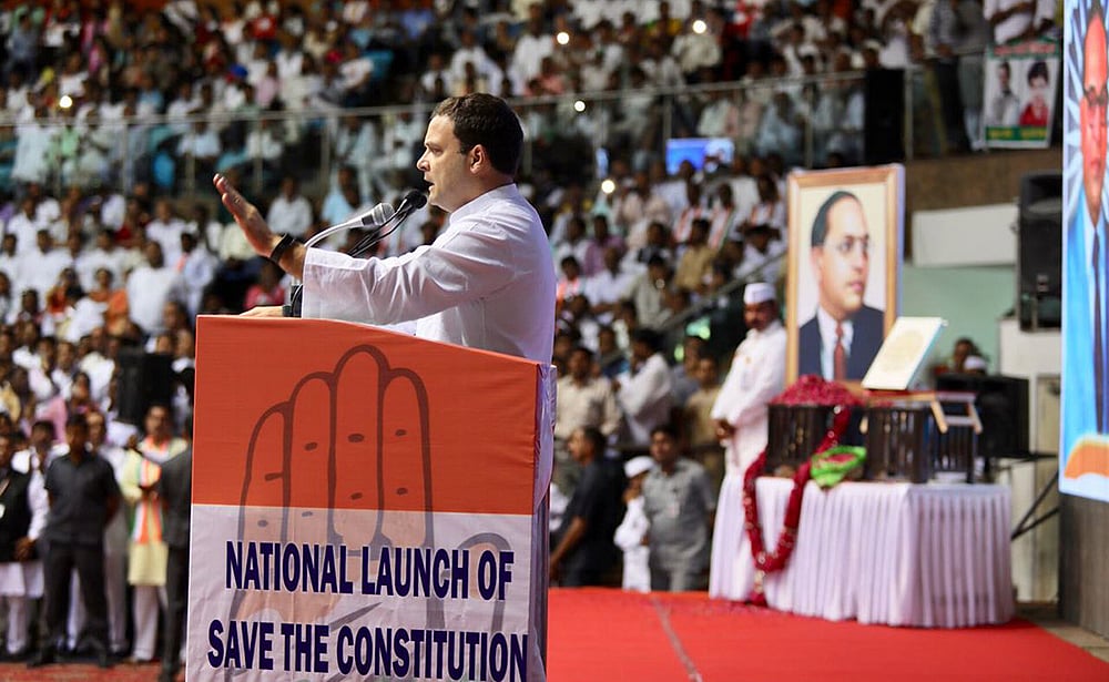 Rahul points to Modi’s Karmayog book to show PM’s “anti-Dalit mindset”