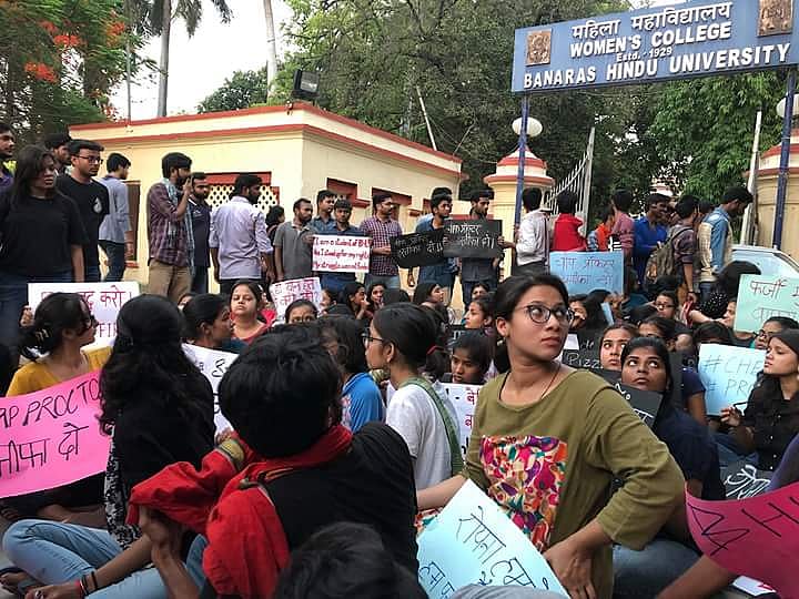 BHU students protest, demand  chief proctor take back FIR and resign