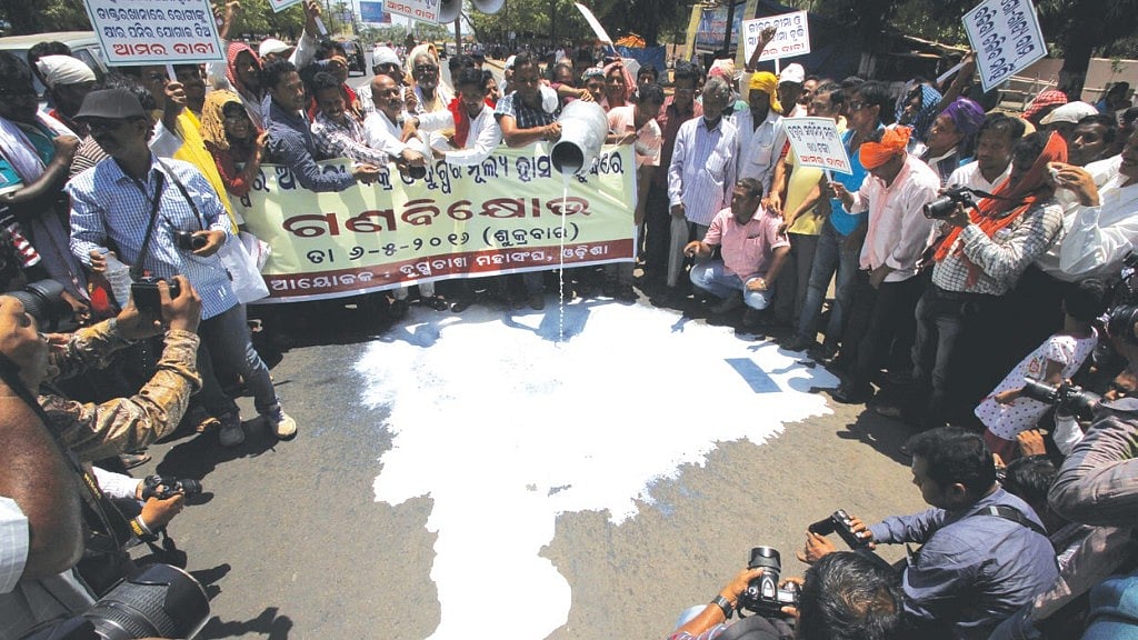 Farmers during a protest