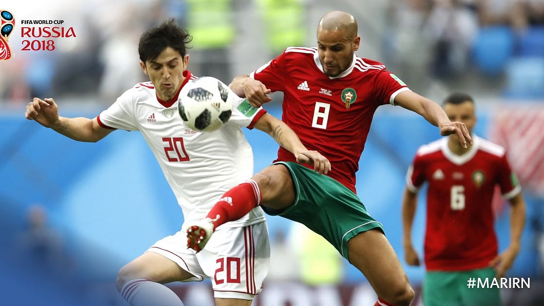 Iran got lucky in the 93rd minute when Iranian midfielder Ahsan Shafi took a free kick which a Moroccan defender headed into his own goal