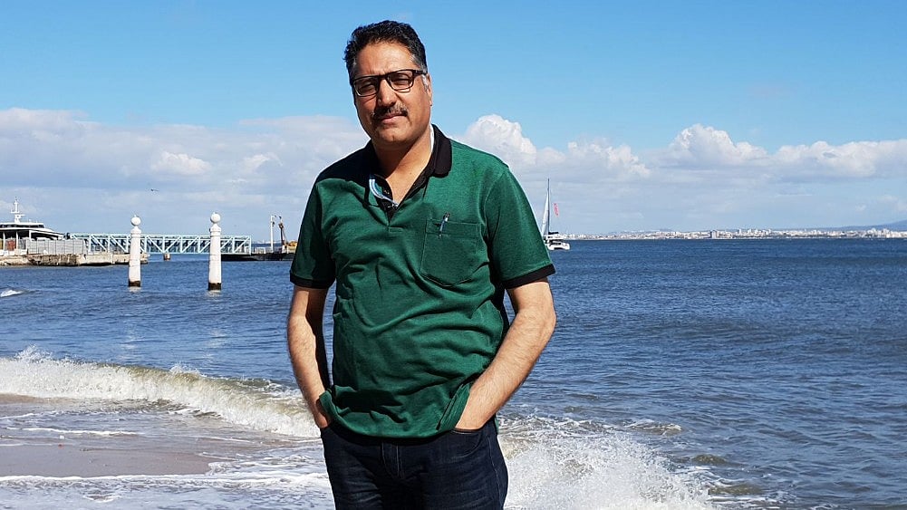 A photograph of Shujaat Bukhari, which he posted on his Facebook page a few days ago