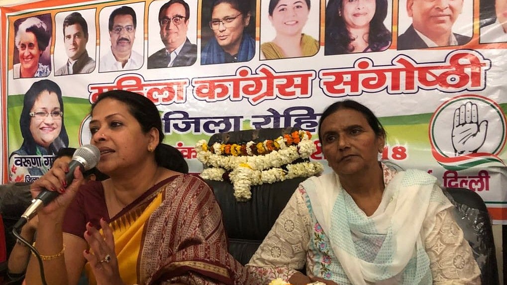 Delhi Mahila Congress President Sharmistha Mukherjee (left)
